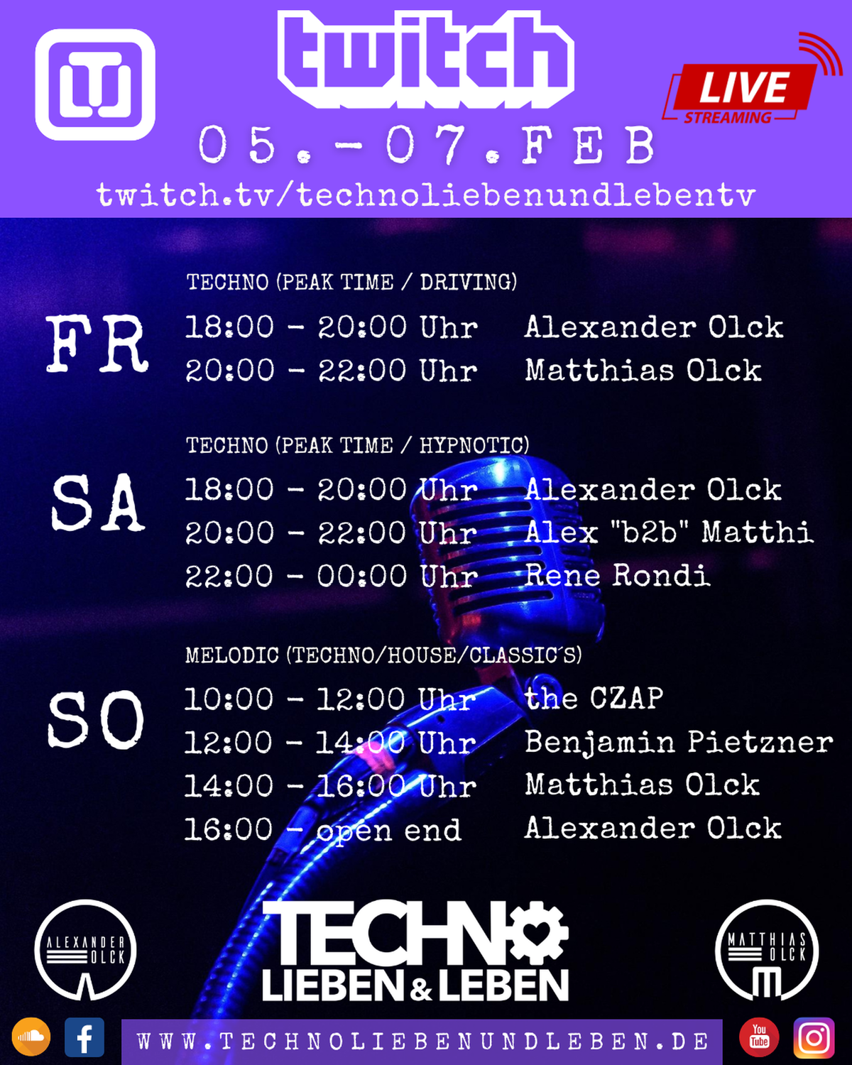 [07.02.2021] Techno Lieben &amp; Leben Livestream @ Twitch