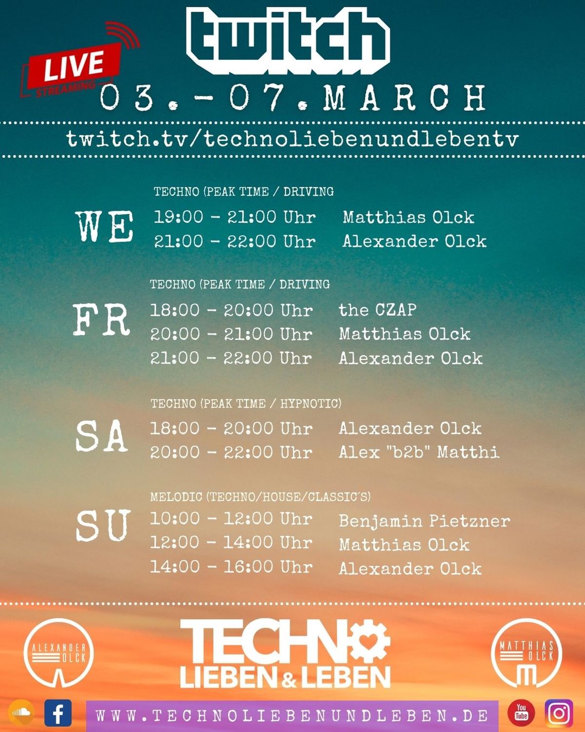 [07.03.2021] Techno Lieben & Leben Livestream @ Twitch