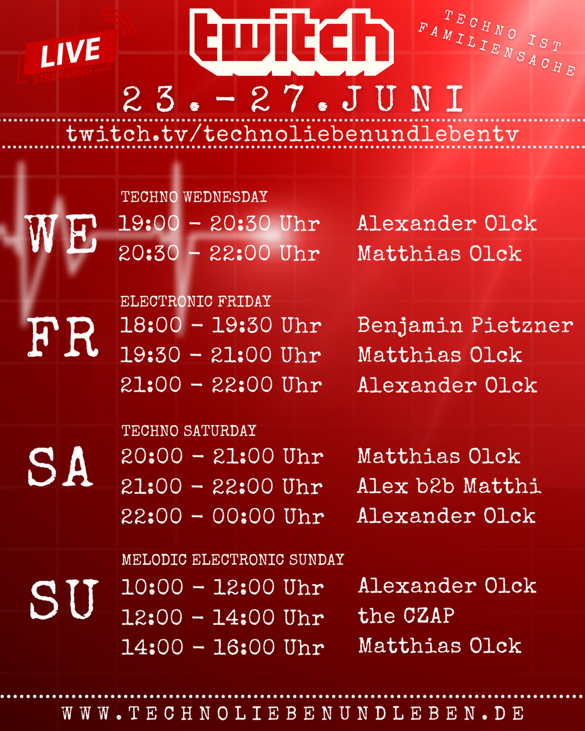 [25.06.2021] Techno Lieben &amp; Leben Livestream @ Twitch