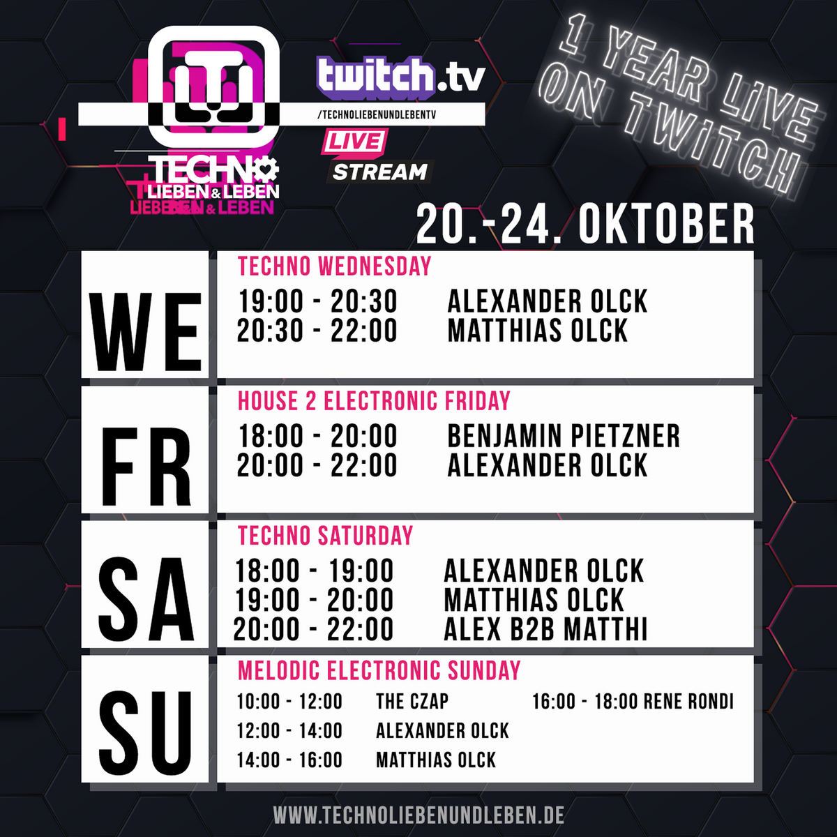 [22.10.2021] 1 Year Techno Lieben & Leben Livestreams @ Twitch