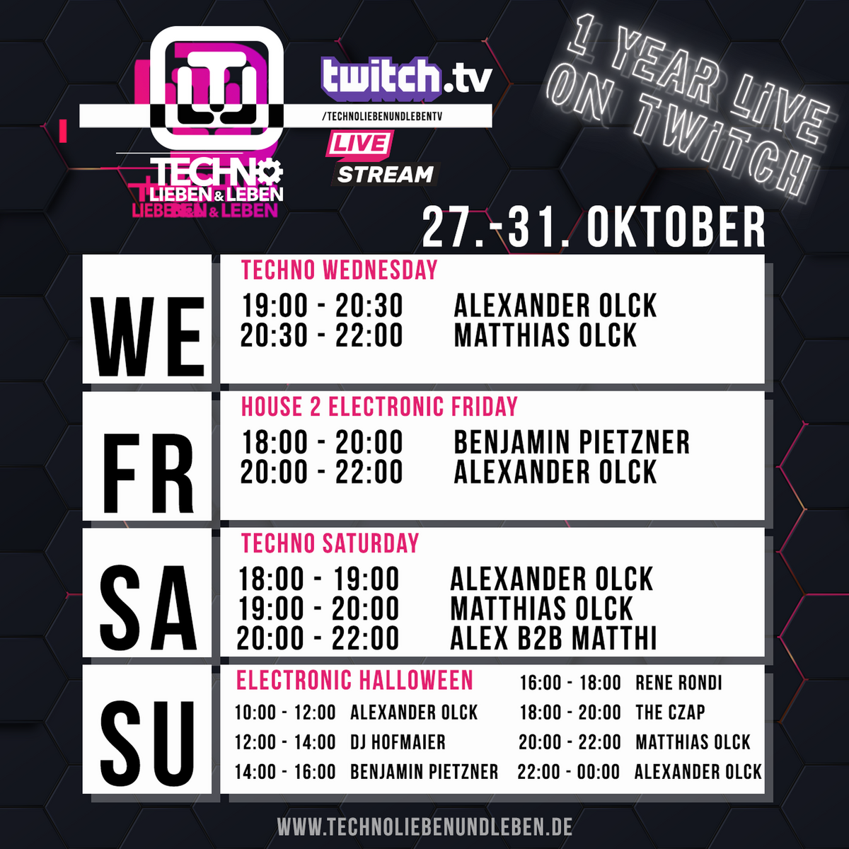 [29.10.2021] Techno Lieben &amp; Leben Livestream @ Twitch