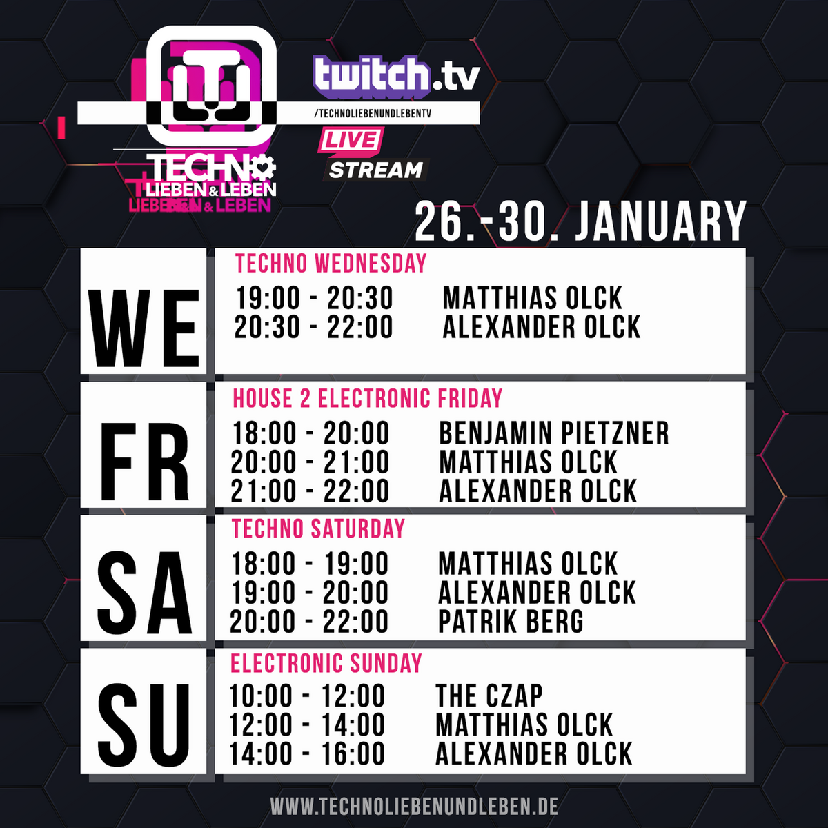 [28.01.2022] Techno Lieben & Leben Livestream @ Twitch
